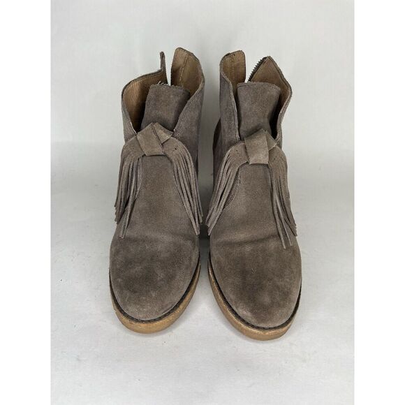 Ugg Booties Women Size 9 Gray Suede Zip Heels - Picture 11 of 16